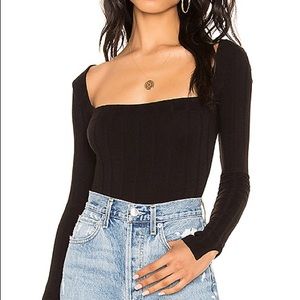 Beside Me Long Sleeve Bodysuit black medium